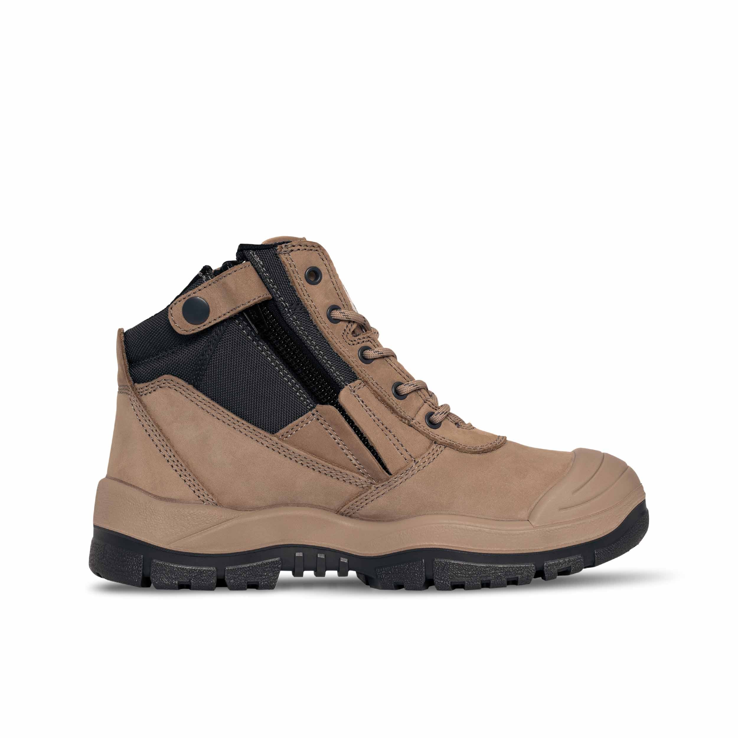 MONGREL - 461060 Zip Side  Steel Cap boot Stone with Bump cap